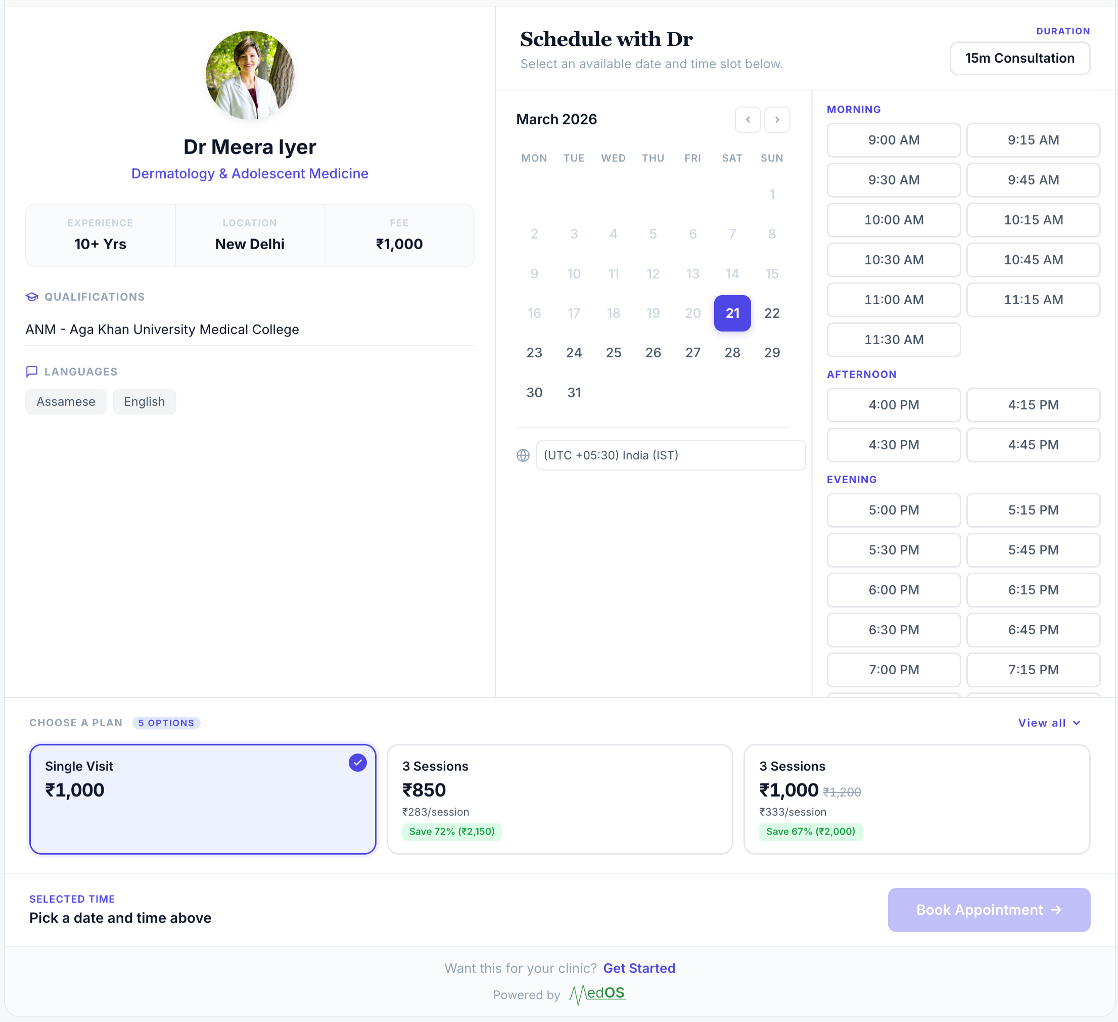 Online Booking — Dashboard